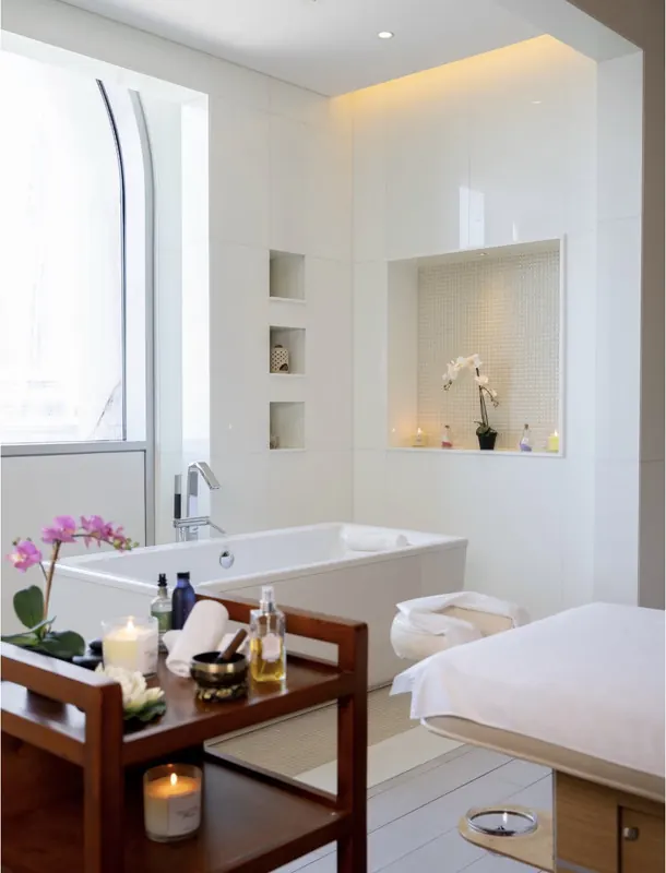Treatment room at Avool Beauty in Al Habtoor City, Dubai